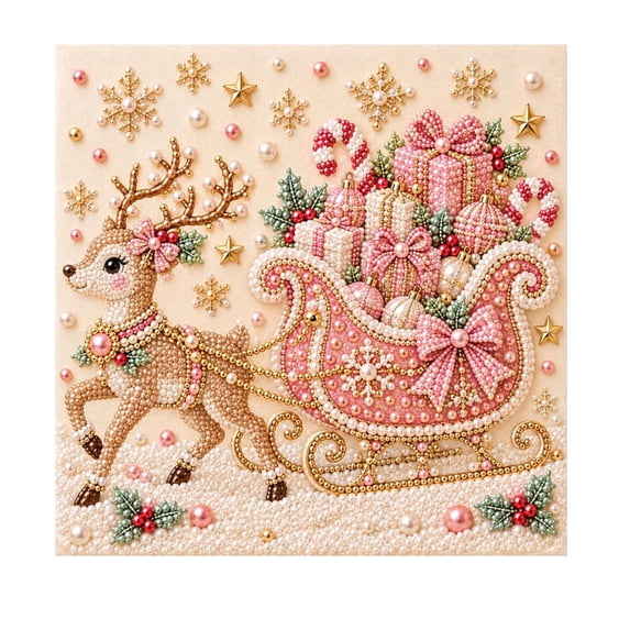 Christmas DIY Pearl Painting Craft Kit 8x8 Inch Canvas Wall Decoration ...