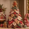thumbnail image 1 of Christmas DIY Quilted Fabric Tree Kit, Beginner-Friendly Patchwork Craft Set with Pre-Cut Pieces, Tabletop Holiday Decor for Mantel Office, 1 of 5