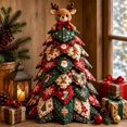 thumbnail image 1 of Christmas DIY Quilted Fabric Tree Kit, Beginner-Friendly Patchwork Craft Set with Pre-Cut Pieces, Tabletop Holiday Decor for Mantel Office, 1 of 5