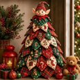 thumbnail image 1 of Christmas DIY Quilted Fabric Tree Kit, Beginner-Friendly Patchwork Craft Set with Pre-Cut Pieces, Tabletop Holiday Decor for Mantel Office, 1 of 5