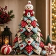 thumbnail image 1 of Christmas DIY Quilted Fabric Tree Kit, Beginner-Friendly Patchwork Craft Set with Pre-Cut Pieces, Tabletop Holiday Decor for Mantel Office, 1 of 6