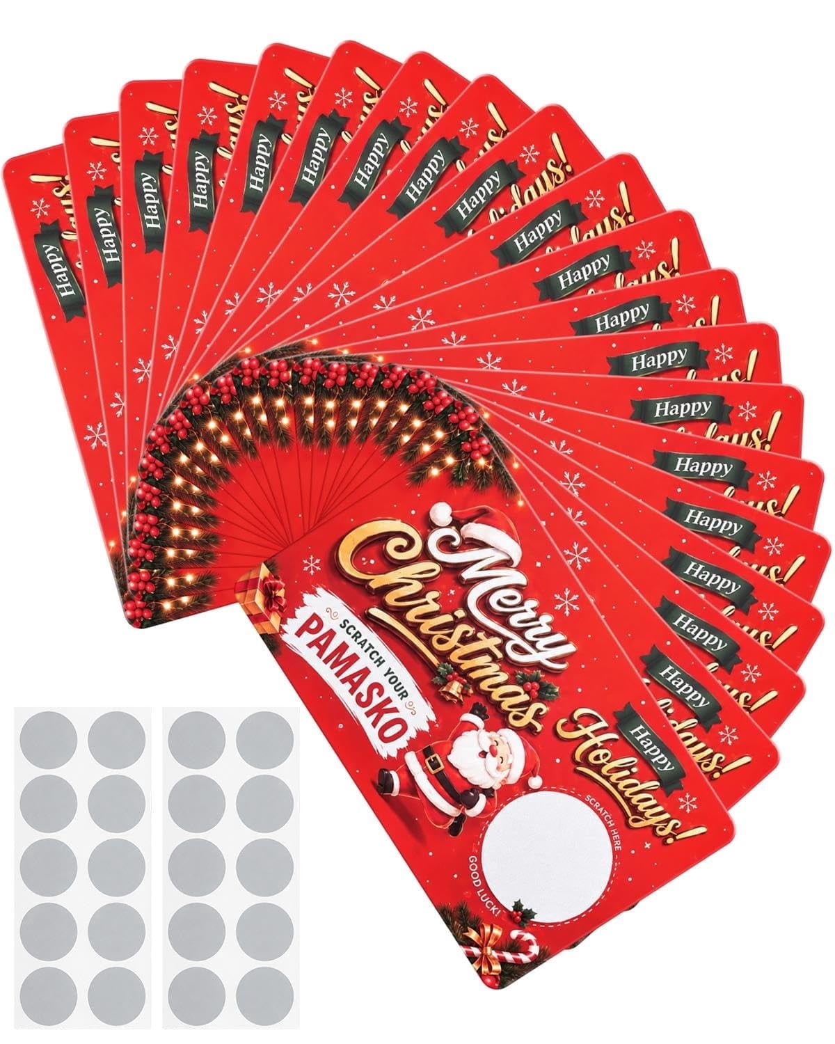 Christmas DIY Scratch-Off Cards with Stickers – Santa Design Blank ...