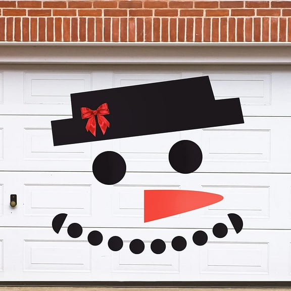 Christmas DIY Sticker Set for Garage Door Snowman Face Decorations Decals Garage Door Sticker Xmas Outdoor Holiday Decor