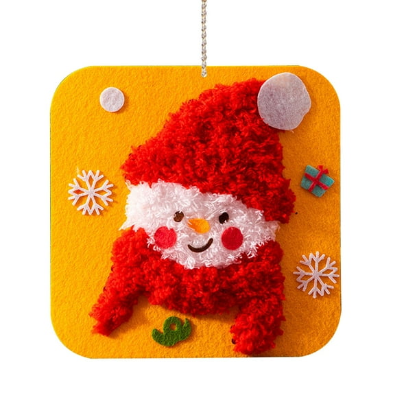 Christmas DIY Threading Painting Kit for Kids, Non-woven Sewing Craft, Christmas Tree Ornament Making Set