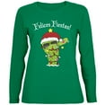 thumbnail image 1 of Christmas Dabbing Cactus Felices Fiestas Happy Holidays Womens Long Sleeve T Shirt Green SM, 1 of 1