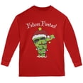 thumbnail image 1 of Christmas Dabbing Cactus Felices Fiestas Happy Holidays Youth Long Sleeve T Shirt Red YMD, 1 of 1