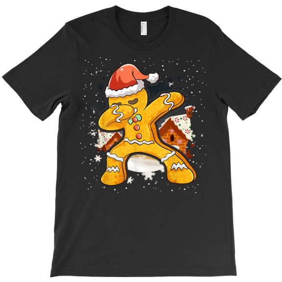 Christmas Dabbing Gingerbread Man House Funny Holiday Graphic T-Shirt G6277, Up to 5XL