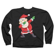 Christmas Dabbing Santa Claus Black Graphic Crew Neck Sweatshirt - Design By Humans 2XL
