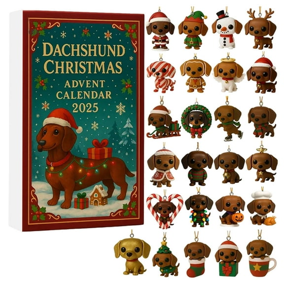 Christmas Dachshund Advent Calendar 2025 24 Days Holiday Dog Theme Countdown for Dog Lovers
