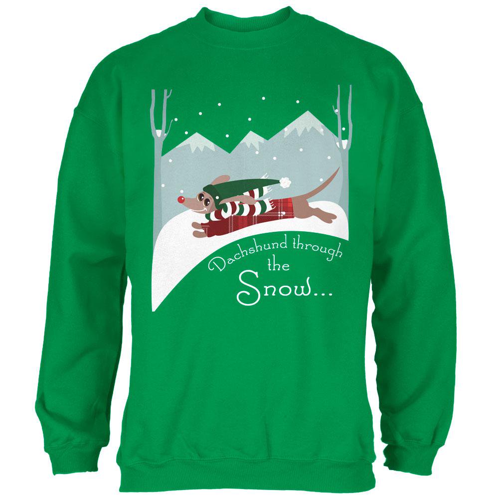 Christmas Dachshund Dashing Through the Snow Mens Sweatshirt - Walmart.com