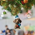 thumbnail image 1 of Christmas Dachshund Dog Ornaments 2D Acrylic Hanging Decorations, Cute Sausage Dog Tree Pendant for Holiday Party Home Decor, Funny Animal Car Interior Wall Gift, Winter Xmas Decor, 1 of 4