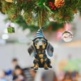 thumbnail image 1 of Christmas Dachshund Dog Ornaments 2D Acrylic Hanging Decorations, Cute Sausage Dog Tree Pendant for Holiday Party Home Decor, Funny Animal Car Interior Wall Gift, Winter Xmas Decor, 1 of 9