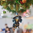 thumbnail image 1 of Christmas Dachshund Dog Ornaments 2D Acrylic Hanging Decorations, Cute Sausage Dog Tree Pendant for Holiday Party Home Decor, Funny Animal Car Interior Wall Gift, Winter Xmas Decor, 1 of 9