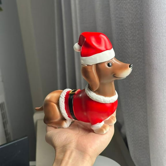 Christmas Dachshund Statue,Christmas Dachshund Garden Statue,Garden Ornament Patio Figurine Outdoor Animal Statue,Christmas Dog Statue Garden Decor Yard Lawn,Dachshund Christmas Decorations Outdoor