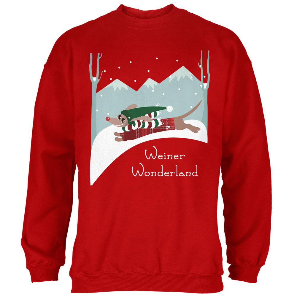 Christmas Dachshund Weiner Winter Wonderland Mens Sweatshirt Red LG ...