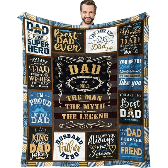 Christmas Dad Gifts Throw Blanket , Birthday Gifts for Dad from Daughter Son, Best Dad Ever Gifts, Presents for Dad from Kids, Dads Birthday Gifts Ideas, Xmas Gifts for Dad Who Wants Nothing