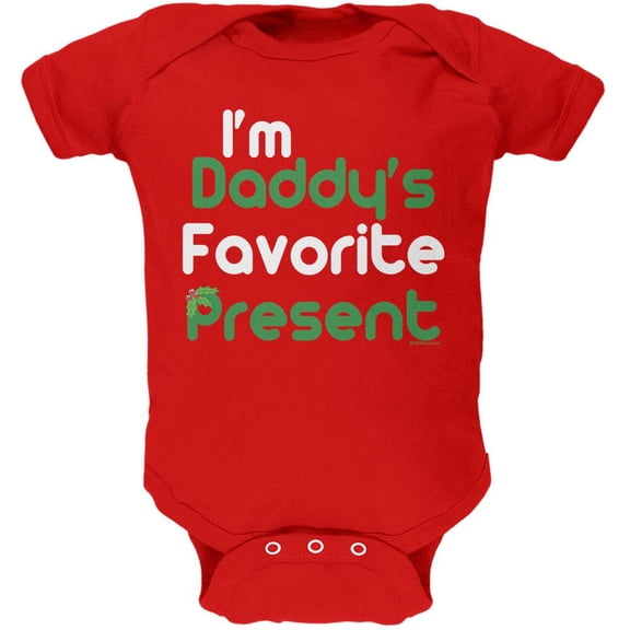 Christmas Daddy's Favorite Present Red Soft Baby One Piece - 9-12 months