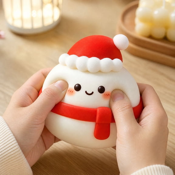 Christmas Daifuku Dog Squishy, Slow Rising Sensory Toy For Relaxation Focus Holiday Desk Decor Gift, Cute Shape Changing Squeeze Ball For Home School Travel Party Favors Novelty Fun