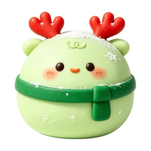Christmas Daifuku Face Changing Squishy Toy Green Red Antler Flour Dough Soft Squeeze Decompression Sensory Fidget Toy for Holiday Celebration Gift