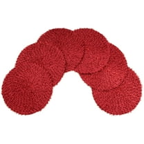 Christmas Daisy Woven Braided Table Placemats 15 Inches Round Set of 6 Non-Slip Dining & Kitchen Table Mats Red