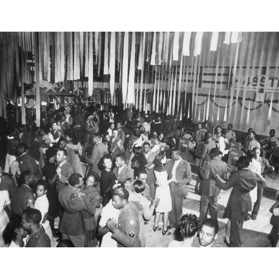Christmas Dance At The African American Service Club #3 History (24 x 18)
