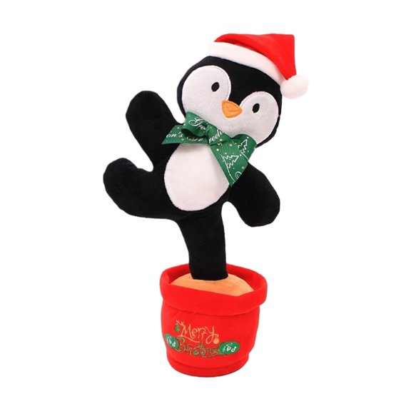 Christmas Dancing Penguin Plush Toy - Talking & Singing Music Interactive Repeating Stuffed Animal, Fun Educational Baby Toy For Toddlers Kids Boys Girls Christmas Birthday Gift