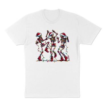Christmas Dancing Skeletons Shirt Unisex X-Large White