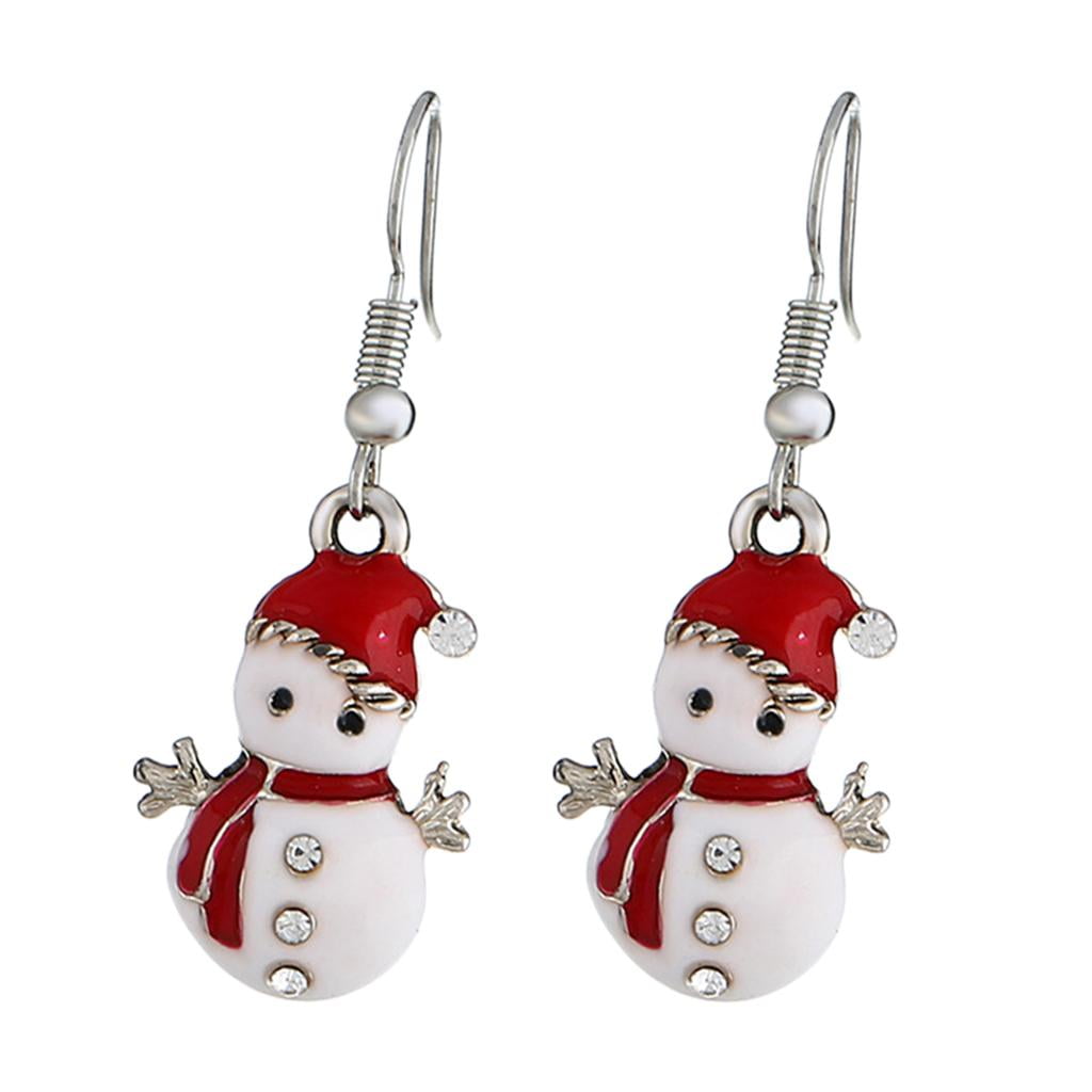 Acrylic Christmas Snowman Dangle Earrings - Cute Holiday Jewelry For Women & Girls
