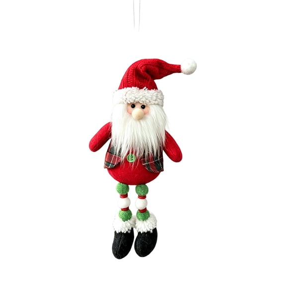 Christmas Dangling Leg Ornament Fabric Santa Snowman Reindeer Hanging Tree Decor Design A