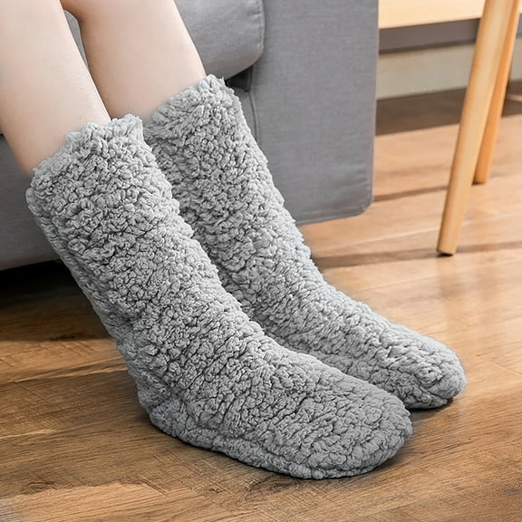 Christmas Dark Gray Holiday Christmas Socks Winter Sockswinter Socks 2023 Women Thick Super Warm for Winter Home Fuzzy Socks Super Soft Comfort of Coral Fleece Slipper Socks