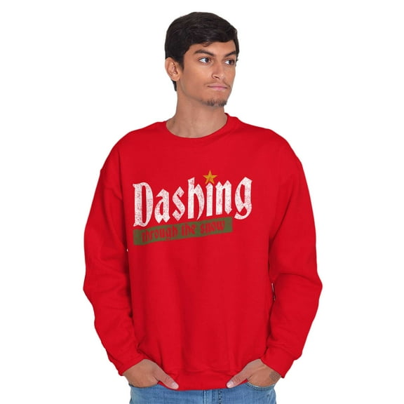 Christmas Dashing Through The Snow Sweatshirt for Men or Women Brisco Brands S