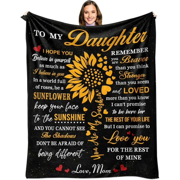 Christmas Daughter Gifts from Mom, Best Birthday Gifts for Adult Daughter from Mom, Unique Gift for Christmas Throw Blanket 60x50in