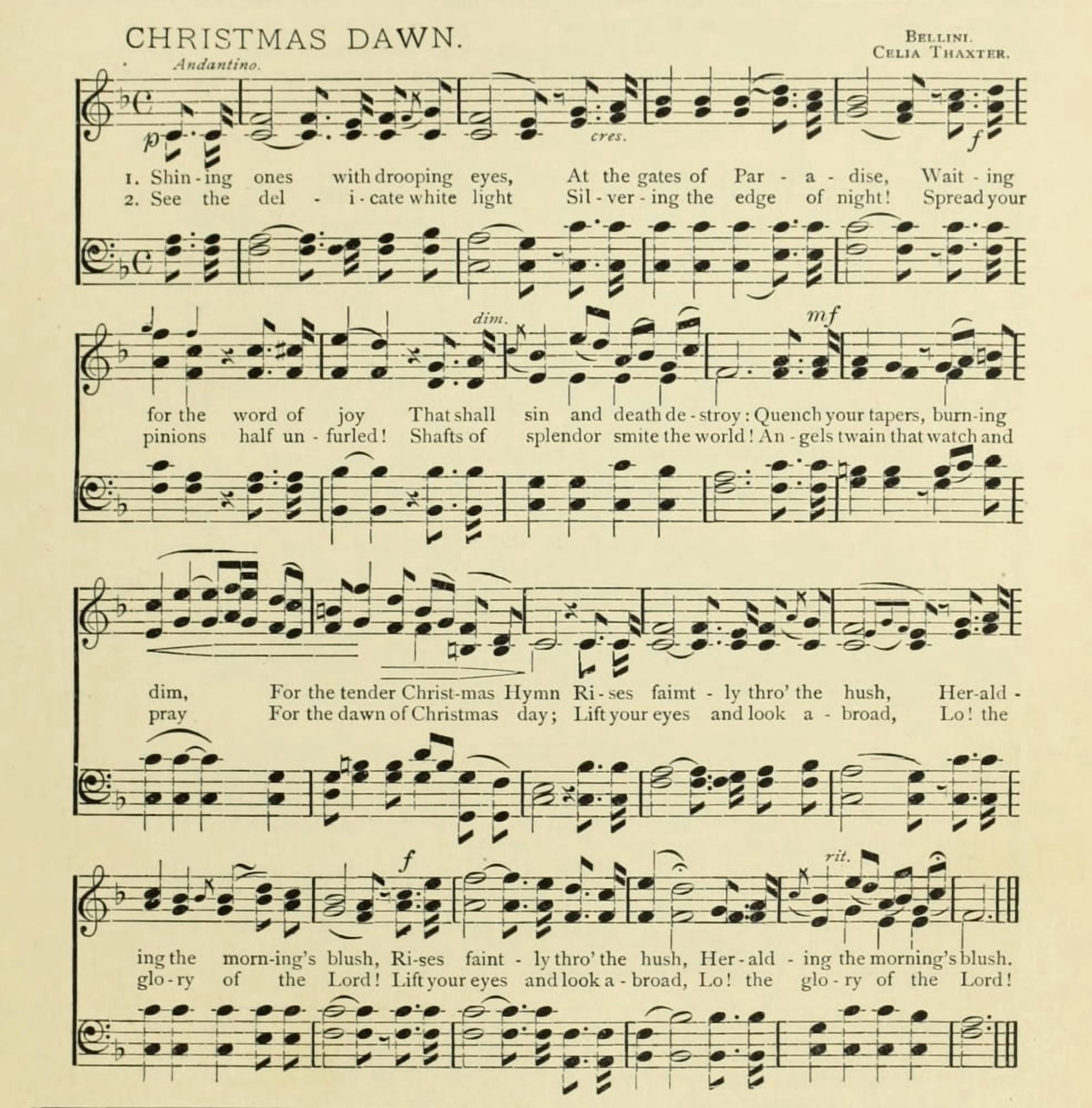 Christmas Dawn Christmas in Song 1891 Canvas Art -  (18 x 24)