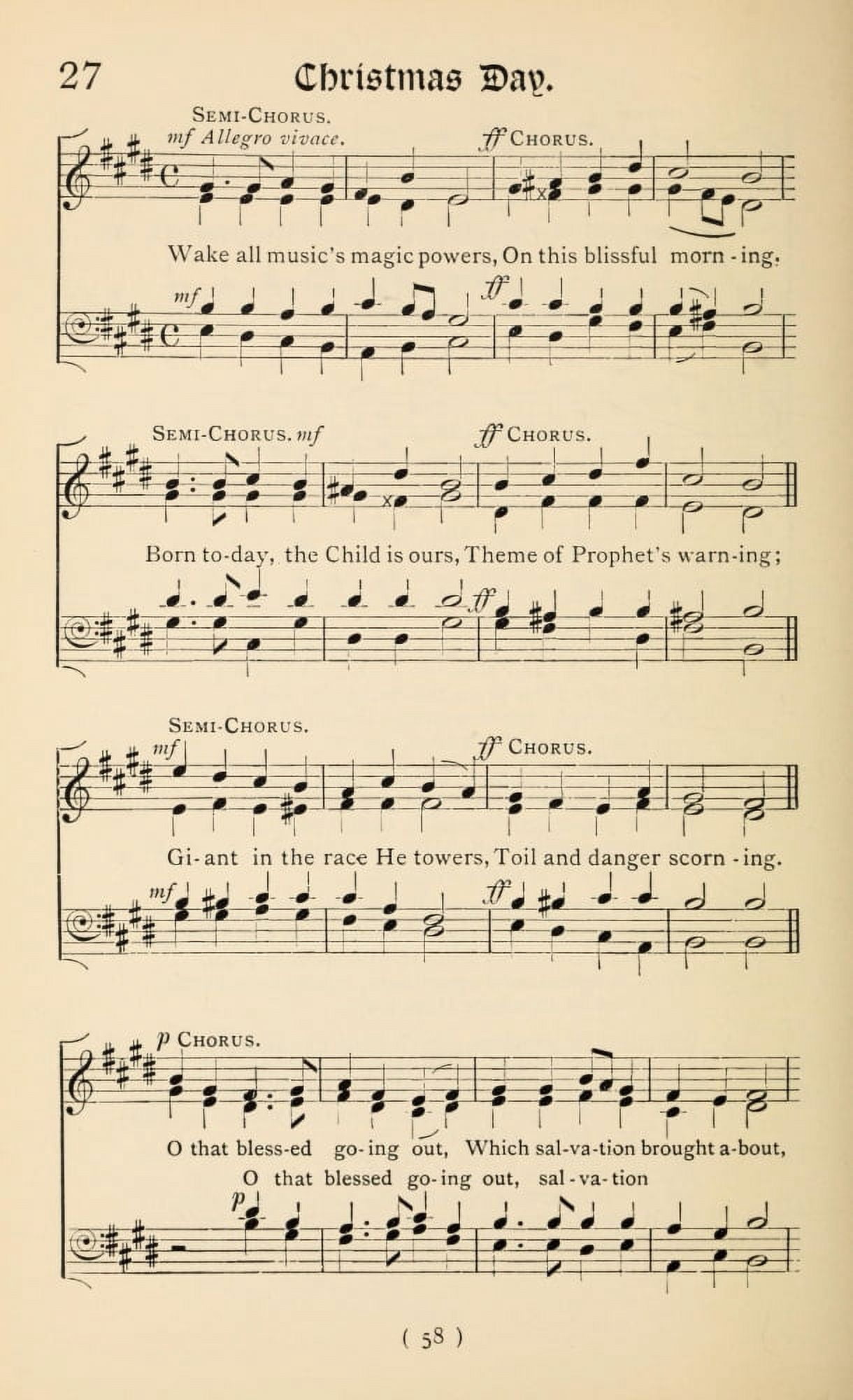 Christmas Day 1 Christmas Carols New & Old 1850 Canvas Art - (18 x 24)