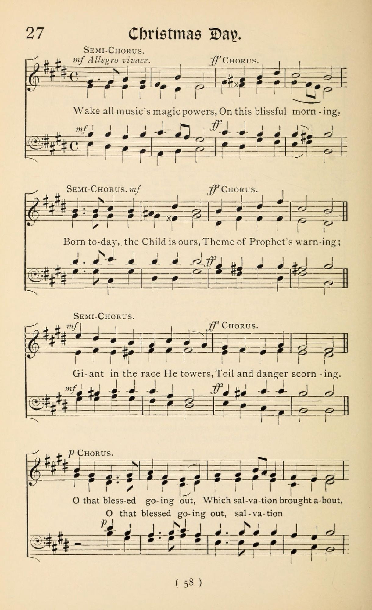 Christmas Day 1 Christmas Carols New & Old 1850 Canvas Art -  (24 x 36)
