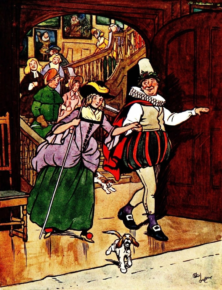 Christmas Day 1910 Master Simon led Canvas Art - Cecil Aldin (24 x 36)