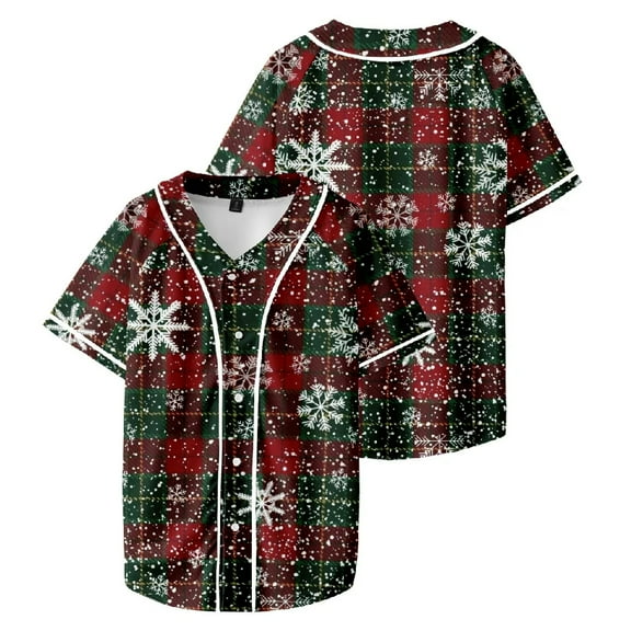 Christmas Day 2023 Baseball Uniform Fashion Short Sleeve Casual Baseball Clothes
