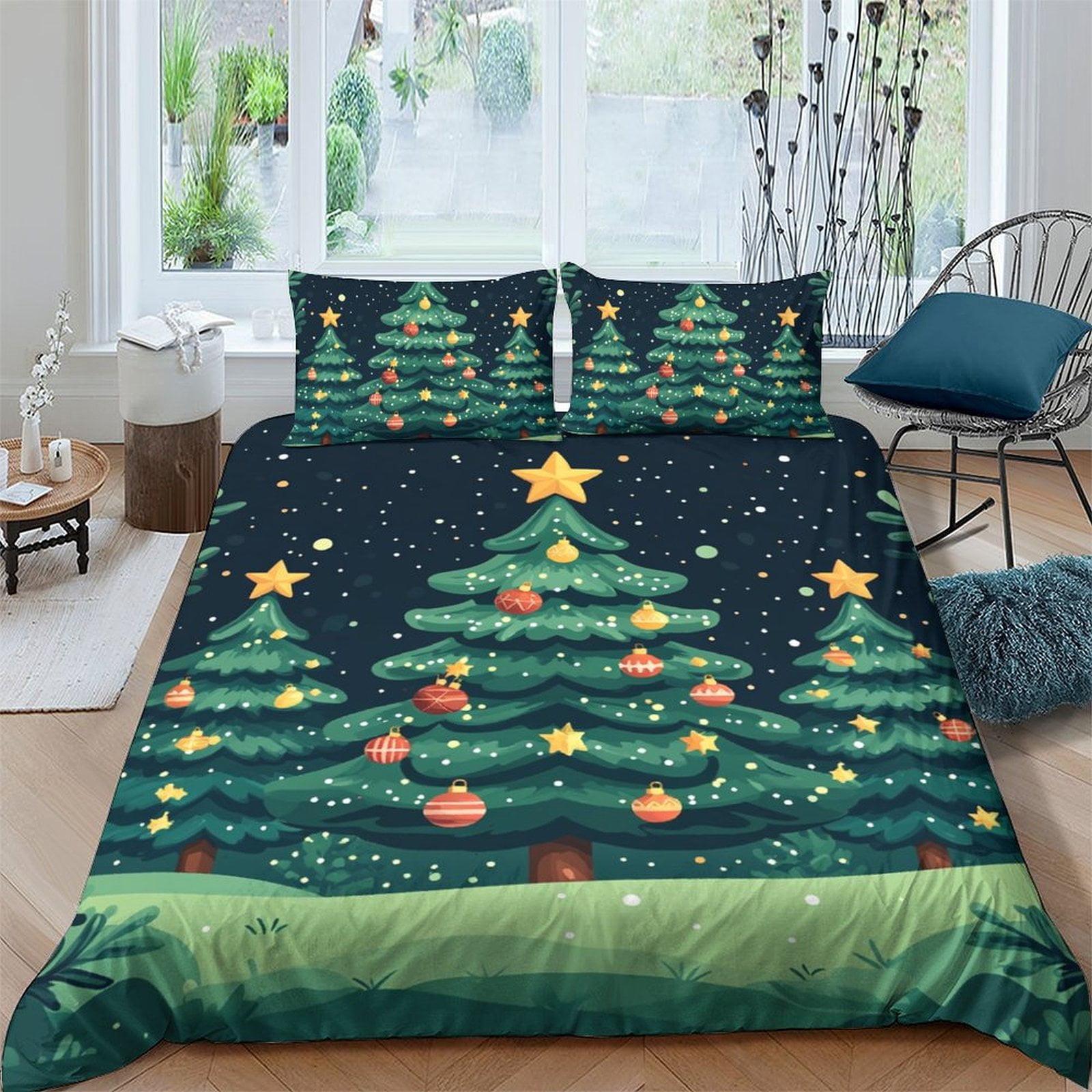 Christmas Day 3D Printed Comforter Covers Quilt Cover Bedding Set Duvet
