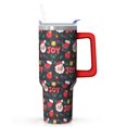 thumbnail image 1 of Christmas Day 40oz Tumbler with Straw and Handle, Holiday Santa Snowman Mug, Stainless Steel Insulated Cup, Winter Festive Gifts for Women Men, 1 of 4