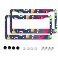 Christmas Day Circular hole license plate frame 2pcs, Christmas license