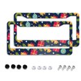Christmas Day Circular hole license plate frame 2pcs, Christmas license