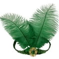 thumbnail image 1 of Christmas Day Cocktail for Women Sequins Feather Headpiece Headband 192ts Headwear Green, 1 of 5