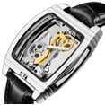 thumbnail image 1 of Christmas Day Gift Luxury Men's Tourbillon Automatic Mechanical Watch Genuine Leather Band Silver, 1 of 8