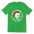 thumbnail image 1 of Christmas Dead Inside But Jolly Santa Skull Holiday Shirt for Men Unisex Mens Tshirt, M, Green, 1 of 6