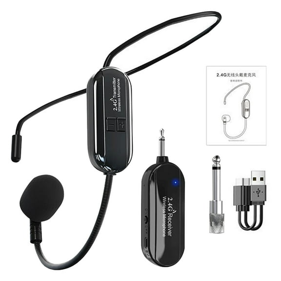 2.4G Wireless Microphone Headset Long Range Mic System Sport Supplies (3.5mm Interface)