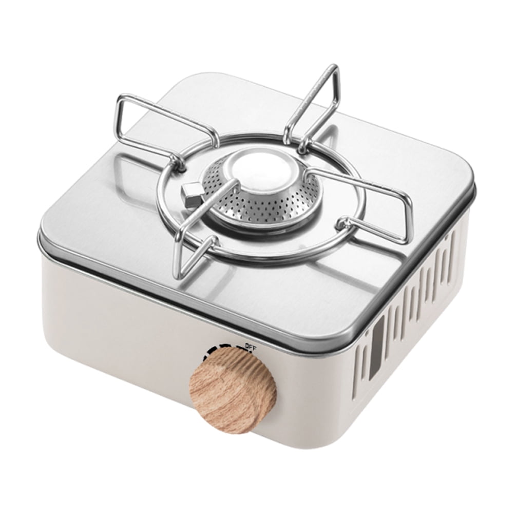 Camping Cassette Stove Outdoor Gas Portable Cooking Gas Furnace Sport Supplies (White)