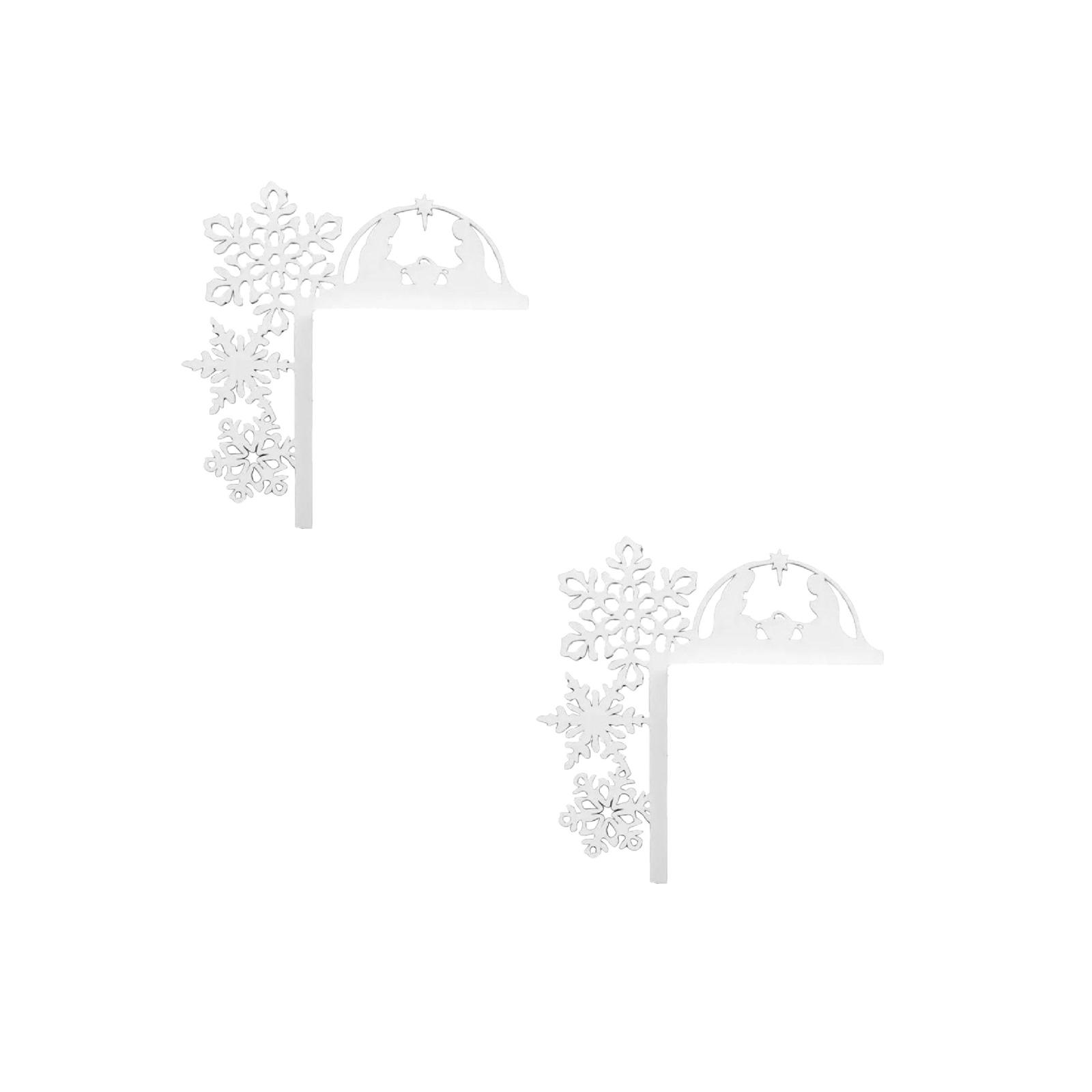 SHAOTELLME 2 Pack 2024 New Wooden Christmas Door Toppers Decor 8 Inch