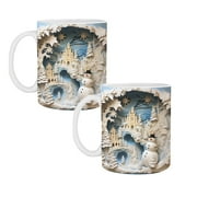SHAOTELLME 2 Pack 3D Mug Creative Space Design - Multi-Purpose Ceramic Coffee Mugs for Women and Men,11oz Christmas Gifts,Creative Mug,Space Design Mug,Holiday Gifts for Her