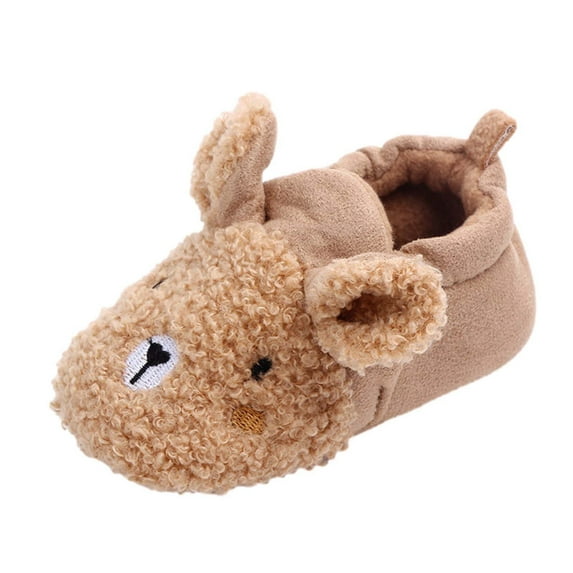 Christmas Deals!2022 Juebong Winter Toddler Shoes Baby Cute Fashion Cotton Slipper Non-slip Soft Bottom Shoes,Brown,4.5