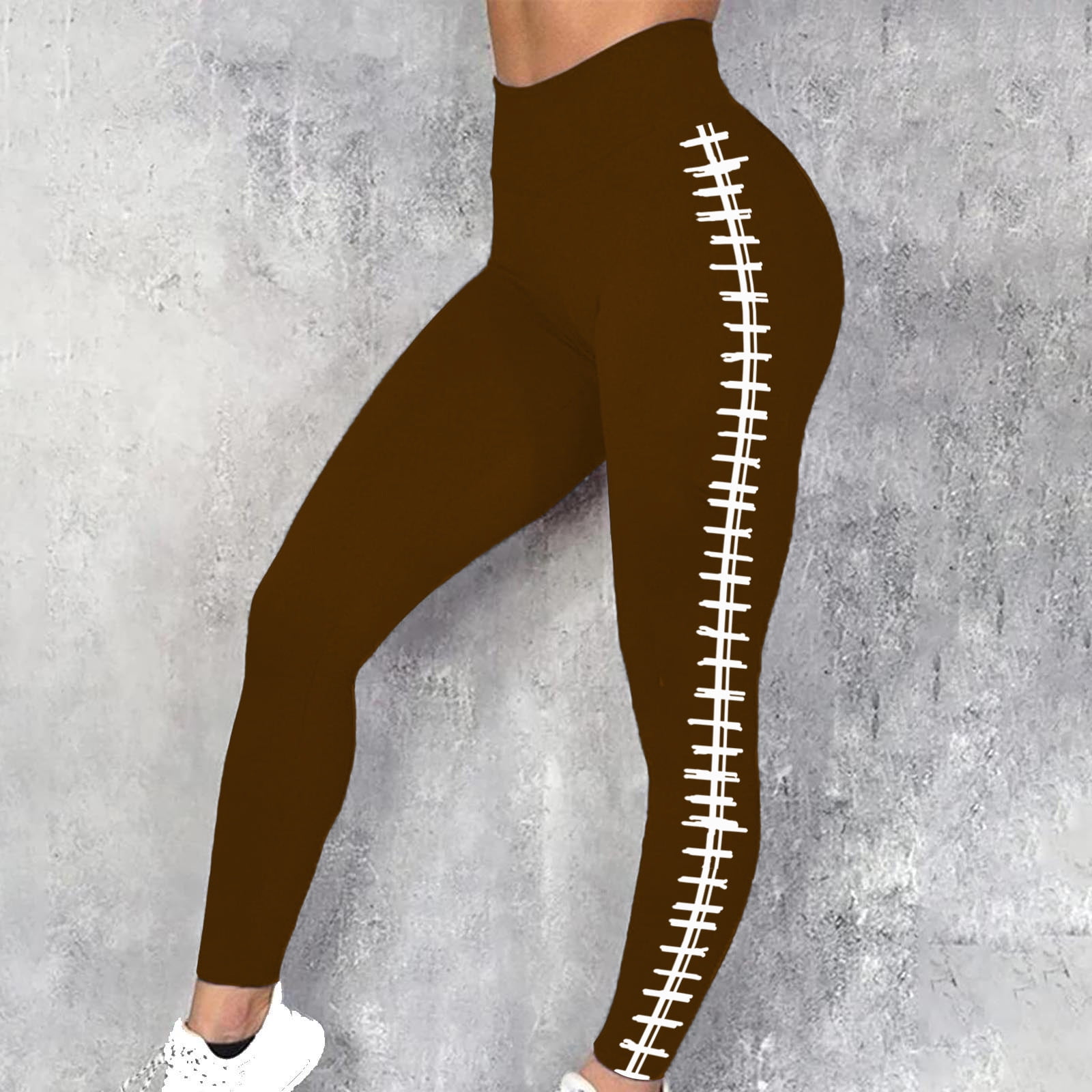 Christmas Deals 2023!Compression Leggings For Women Plus High Waist,Women  Black Football Tights Plus Size Tummy Control Leggings,Game Day Pants Women  Casual Sports Pants Stretch Workout Tights 
